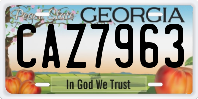 GA license plate CAZ7963