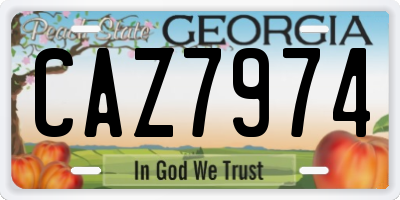 GA license plate CAZ7974