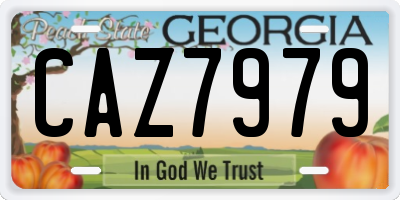 GA license plate CAZ7979