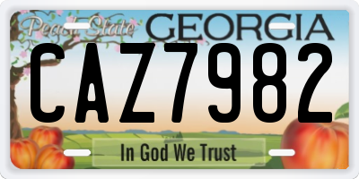 GA license plate CAZ7982
