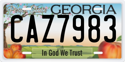 GA license plate CAZ7983