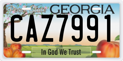 GA license plate CAZ7991
