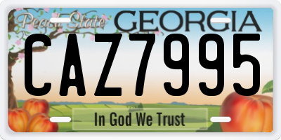 GA license plate CAZ7995