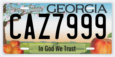 GA license plate CAZ7999