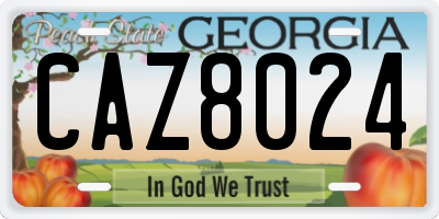 GA license plate CAZ8024