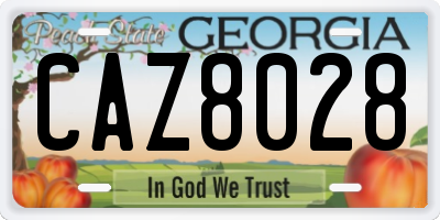 GA license plate CAZ8028