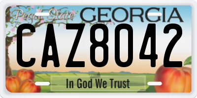 GA license plate CAZ8042