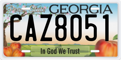 GA license plate CAZ8051