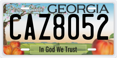 GA license plate CAZ8052