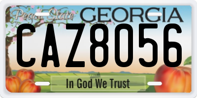 GA license plate CAZ8056