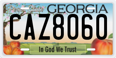 GA license plate CAZ8060