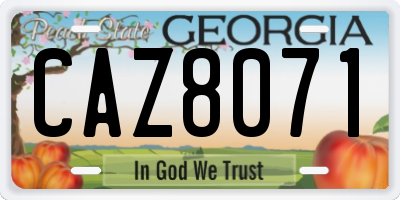 GA license plate CAZ8071