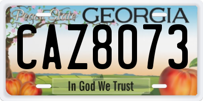 GA license plate CAZ8073