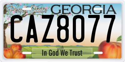 GA license plate CAZ8077