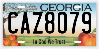 GA license plate CAZ8079
