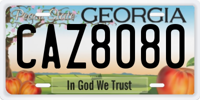 GA license plate CAZ8080
