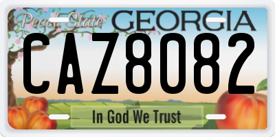 GA license plate CAZ8082