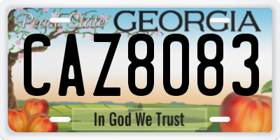 GA license plate CAZ8083