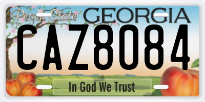 GA license plate CAZ8084