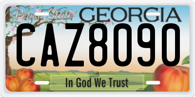 GA license plate CAZ8090