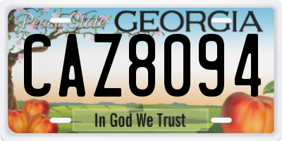 GA license plate CAZ8094