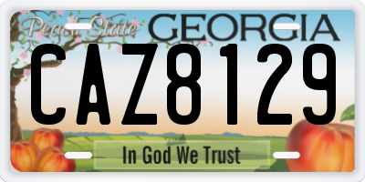 GA license plate CAZ8129