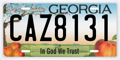 GA license plate CAZ8131