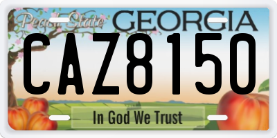 GA license plate CAZ8150