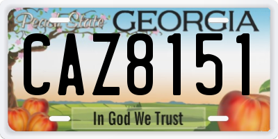 GA license plate CAZ8151