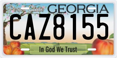 GA license plate CAZ8155