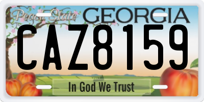 GA license plate CAZ8159