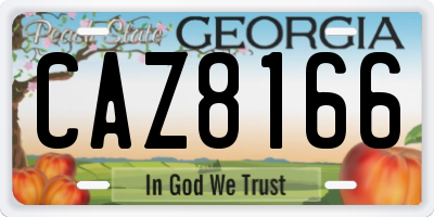 GA license plate CAZ8166
