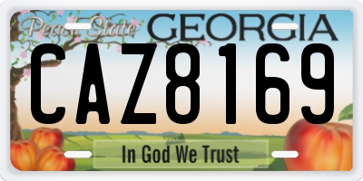 GA license plate CAZ8169