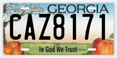 GA license plate CAZ8171