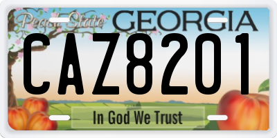 GA license plate CAZ8201