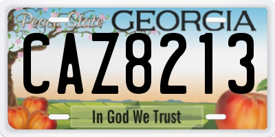 GA license plate CAZ8213