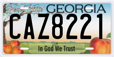 GA license plate CAZ8221