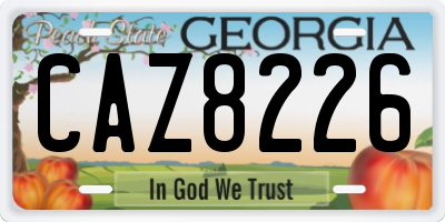 GA license plate CAZ8226