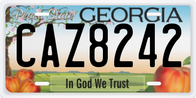GA license plate CAZ8242