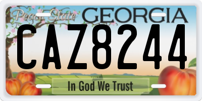 GA license plate CAZ8244