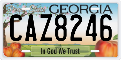 GA license plate CAZ8246