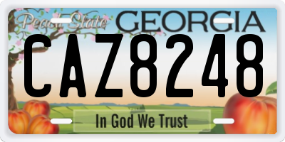 GA license plate CAZ8248
