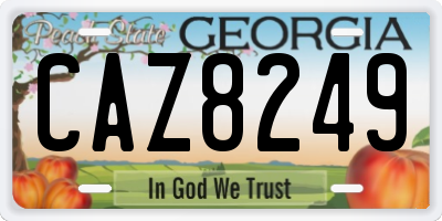 GA license plate CAZ8249