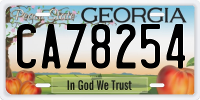 GA license plate CAZ8254