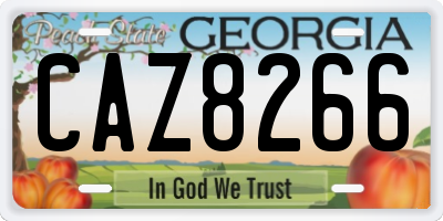 GA license plate CAZ8266