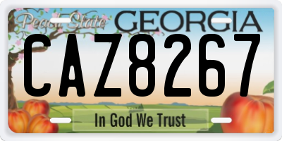 GA license plate CAZ8267