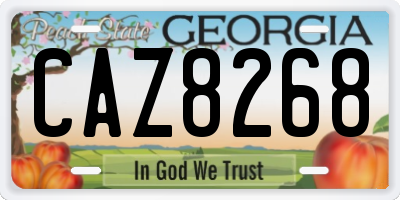 GA license plate CAZ8268
