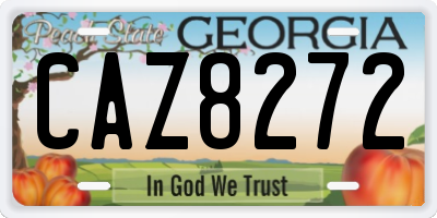 GA license plate CAZ8272