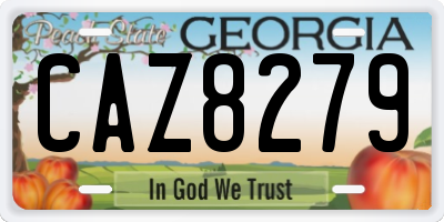 GA license plate CAZ8279
