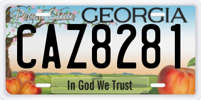 GA license plate CAZ8281